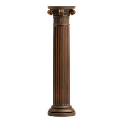 Fototapeta premium A classic bronze Corinthian column with ornate detailing and fluted shaft.