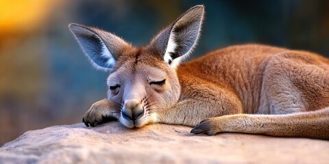 photo of sleeping kangaroo 