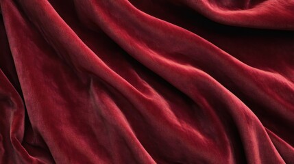 Obraz premium Luxe burgundy velvet folds, textured elegance and smooth flowing design