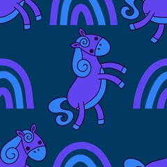 Christmas animals seamless horse pattern for wrapping paper and fabrics