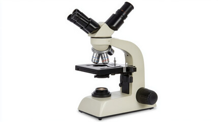 Modern Medical Microscope on Grey Table in Laboratory: Space for Text

