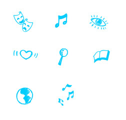 set of hand drawn icons