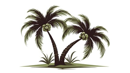 Obraz premium Professional Isolated Palm Tree Design Vector Cartoon Illustration for Graphic Designs