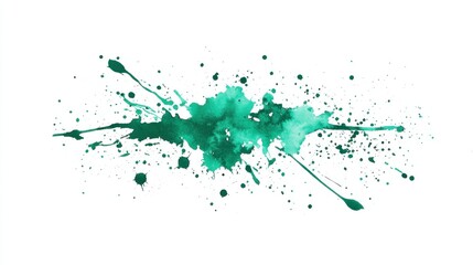 Expressive Teal Watercolor Splatter Abstract Art Design