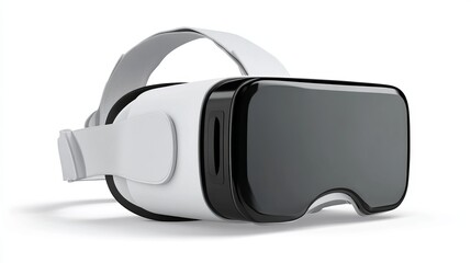 Realistic VR glasses isolated on white background Vector illustration of virtual reality headset for web ads or apps
