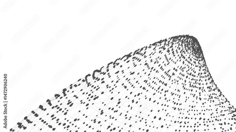 Fototapete Technology background with copy space. Abstract shape. Dots connected by lines. Minimalist mesh. Abstract polygonal shape.