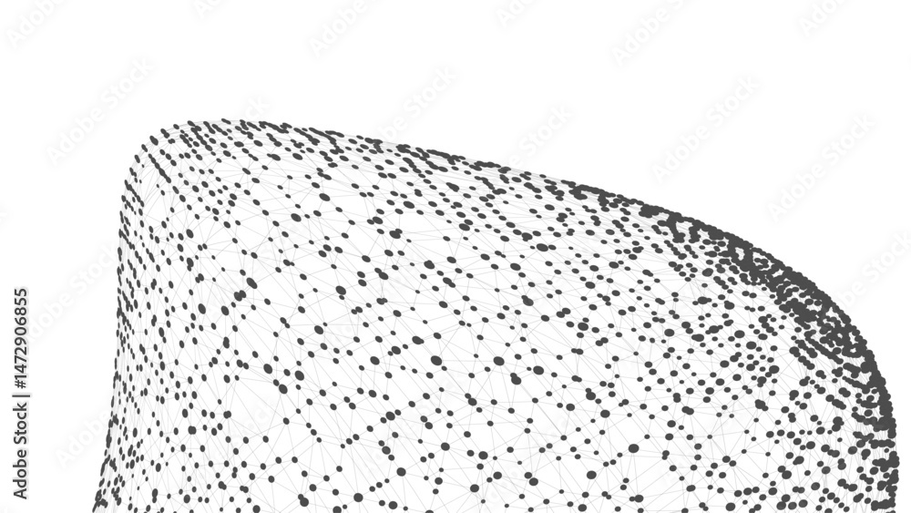 Fototapete Technology background with copy space. Abstract shape. Dots connected by lines. Minimalist mesh. Abstract polygonal shape.