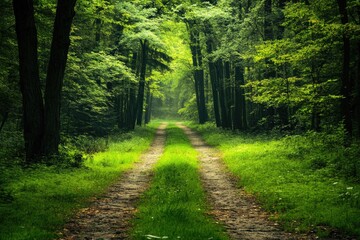 Naklejka premium Lush forest path (10)