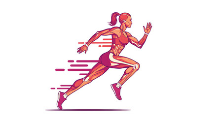 Vector Art Of Fitness Woman Running