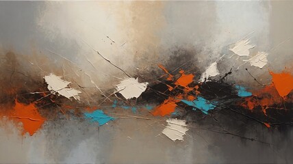 Dynamic interplay of colors on a textured canvas showcasing bold contrasts and fluid forms