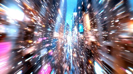 Cityscape with Light Particles