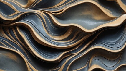 Naklejka premium Flowing textures unite clay and craftsmanship in organic formations with earthy tones