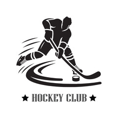 Hockey club logo silhouettes vector.