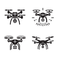 Drone silhouettes vector icon.