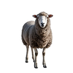 Fototapeta premium Isolated Sheep Front View On Transparent Background Picture
