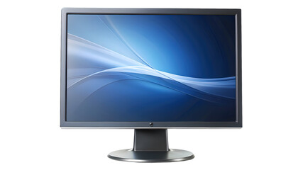 Computer monitor displaying a blue abstract background, perfect for workstation setup