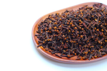 A spice of dried cloves, herbal medicine plant