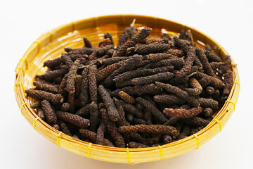 Dried long pepper or Indian long pepper
