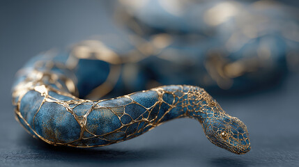 Detailed closeup view of segmented worm