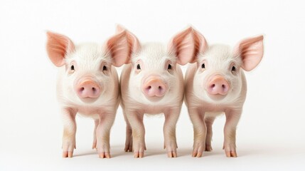 A pair of pink piglets exude sweetness and curiosity in their adorable faces