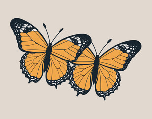 Butterflies t shirt design, vector graphic, typographic poster or tshirts street wear and Urban style