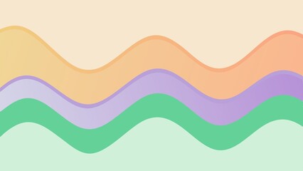 Soft Pastel Wavy Layers Abstract Background Design Illustration