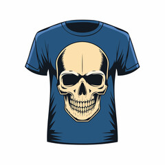 Retro illustration of skull t shirt design, vector graphic, typographic poster or tshirts street wear and Urban style