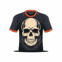 Retro illustration of skull t shirt design, vector graphic, typographic poster or tshirts street wear and Urban style
