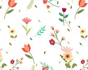 Obraz premium Colorful Floral Pattern with Various Flower Designs