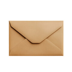 Closed Brown Envelope Invitation Card Isolated on a Plain Background