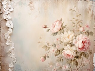 beautiful flowers on old background