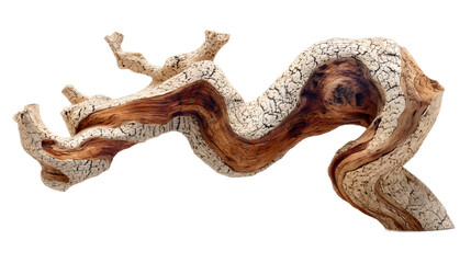 Fototapeta premium Unique Twisted Wood Branch Nature's Art, Perfect for Decor or Aquascaping