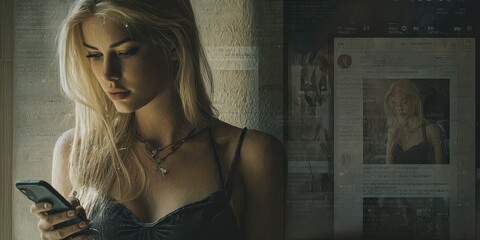 Young Woman Focused on Mobile Device