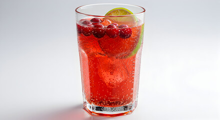 Refreshing Cranberry Lime Cocktail Sparkles in a Tall Glass