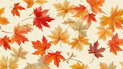 Fototapeta premium Autumn leaves pattern background