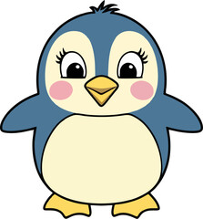 Obraz premium Cute Penguin Childish Cartoon