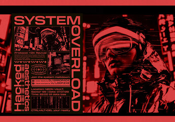 Y2K Cyber Rave Poster Layout