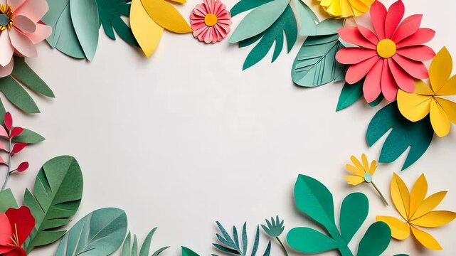 Pink Floral Vector Pattern Frame Illustration for Spring and Summer Decorations