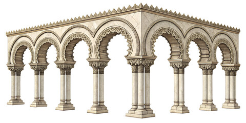 Fototapeta premium Architecture archway design columns building art on transparent background
