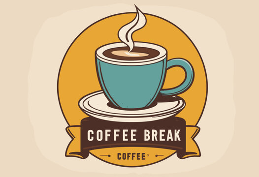Vintage illustration of coffee break t shirt design, vector graphic, typographic poster or tshirts street wear and Urban style