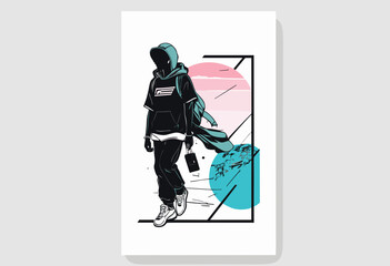 Superior Futuristic streetwear Poster With Aesthetic Graphic Design for T shirt Street Wear and Urban Style