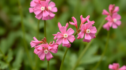 Fumitory Flowers, Pink, White Background
