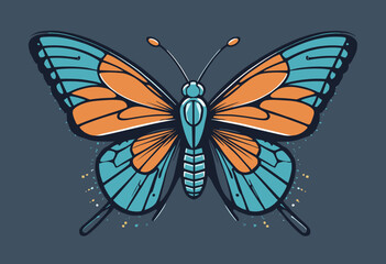 futuristic butterfly t shirt design, vector graphic, typographic poster or tshirts street wear and Urban style