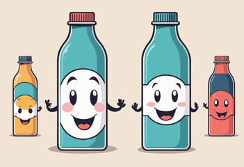 cartoon character of bottle Graphic Design for T shirt Street Wear and Urban Style