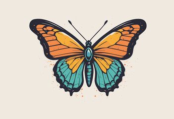 Aesthetic butterfly streetwear apparel t shirt design, vector graphic, typographic poster or tshirts street wear and Urban style