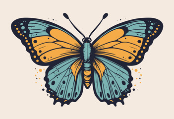 Aesthetic butterfly streetwear apparel t shirt design, vector graphic, typographic poster or tshirts street wear and Urban style