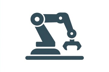 Robotic Arm Icon Automation Technology and Industrial Machinery Symbol for Modern Manufactur