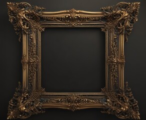 Black & gold ornate frame, shimmering texture,  shimmer,  luxury