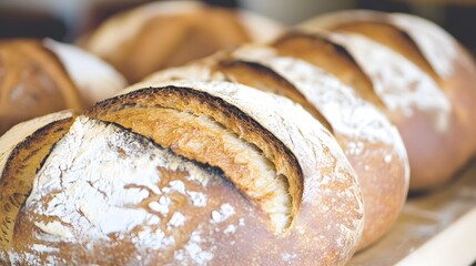Artisan Crusty Bread Loaves Bakery Fresh Baked