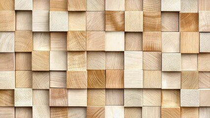 Wooden Cubes Texture: A striking close-up of wooden cubes, arranged in a mosaic pattern, demonstrating texture and subtle color variations, creating a visually engaging background.